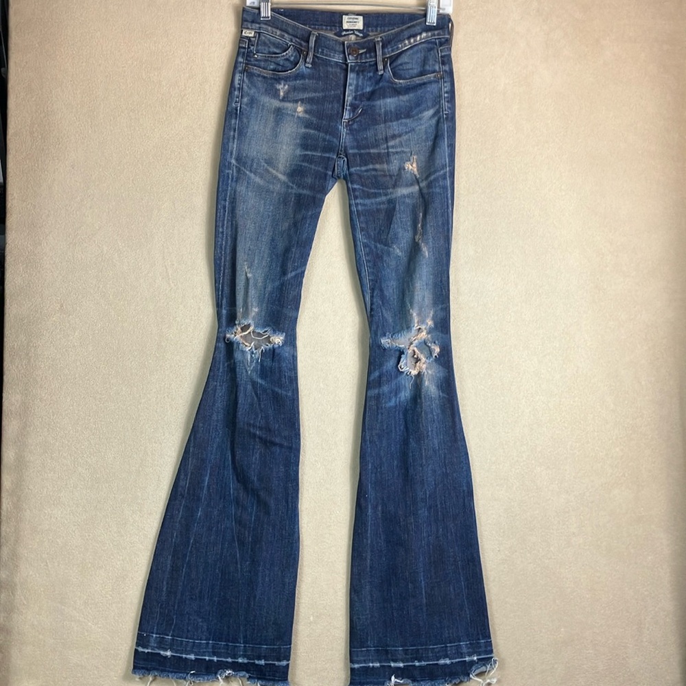 Citizens of Humanity Charlie Petite Super Flare Distressed Goth Jeans Women’s 28